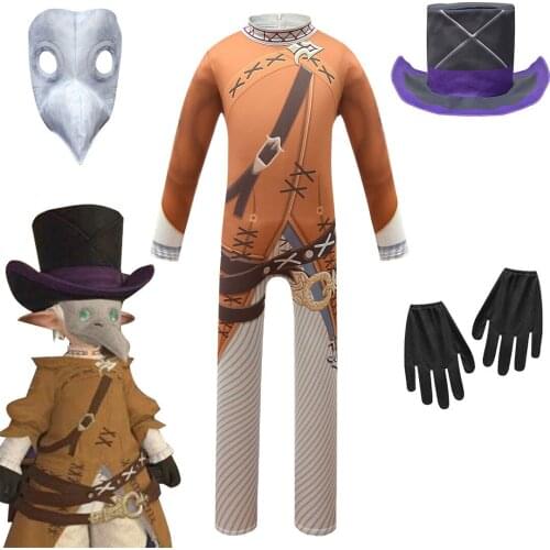 Kids hat matching party Funny Medieval Steampunk Plague Doctor Bird Punk Cosplay Set Halloween Cosplay Costume