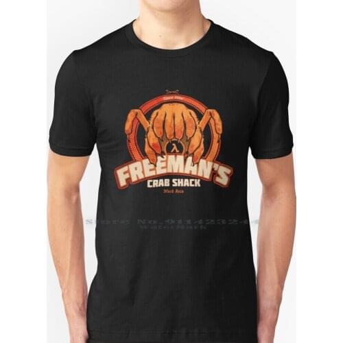 Freemans Crab Shack T Shirt 100% Pure Cotton Gordan Freeman Half Life 2 Hald Life 3 Portal Gaben Valve Crab Shack Creative