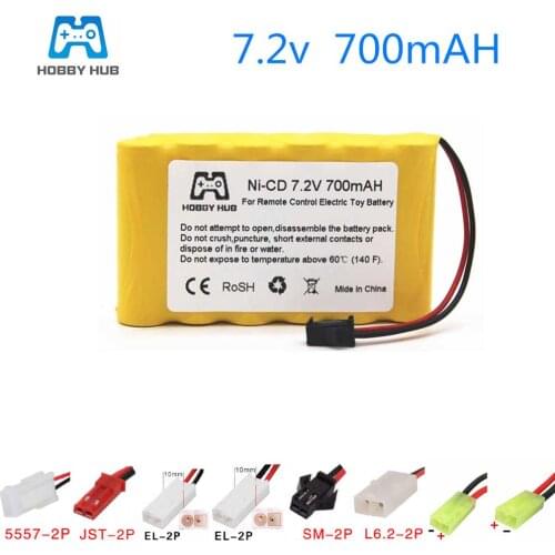 Hobby hub 7.2v AA 700mah NI-CD Battery for RC car Telerobot boat Tank electric toys Remote Control Toys 7.2 v 700 mah aa nicd