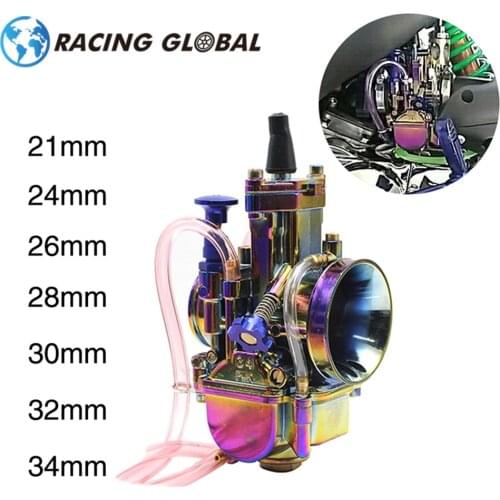 ALCON- PWK Keihin Colorful Carburetor With Power Jet 21 24 26 28 30 32 34mm 90cc-250cc Universal Racing Motorbike
