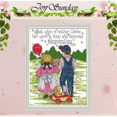 Innocence girl boy painting counted 11CT 14CT Cross Stitch Set Wholesale DIY Cross-stitch Kit Embroidery Needlework Home Decor