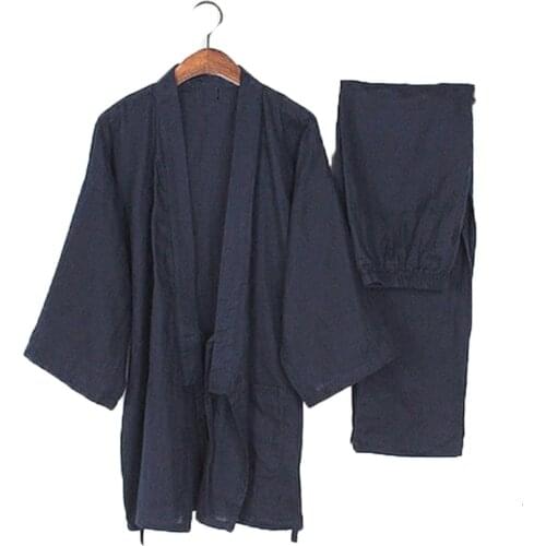 2PCS Women Japanese Style Lover Clothing Sets Kawaii Printed Kimono Yukata Cotton Steaming Wear Pajamas Men Bathrobe Nightgown