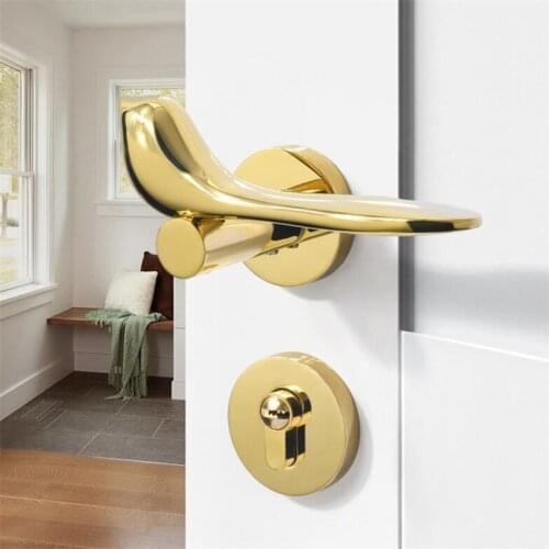 Gold Bird Modern Split Door Lock Set Interior Door Lock Hardware Handles Bedroom Locks With Lock Body