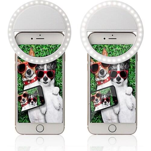 Universal Selfie Lamp Mobile Phone Lens Portable Flash Ring 36 LEDS Luminous Ring Clip Light For iPhone 8 7 6 Plus Samsung