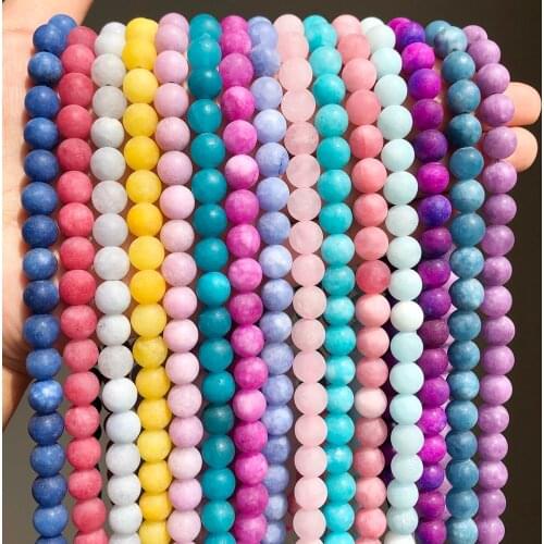 Matte Natural Stone Beads Polish Frosted Amazonite Jades Beads for Needlework Jewelry Making DIY Bracelet Accessories 6/8/10MM
