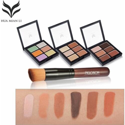Natural Professional Concealer Palette makeup 18 Colors Foundation Facial Face Cream Palettes Cosmetic With Oblique head brush
