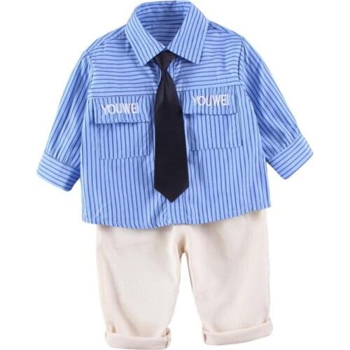 New Spring Children Casual Clothes Autumn Toddler Clothing Baby Boys Girls Fashion Tie Shirt Pants 2Pcs/sets Infant Sportswear