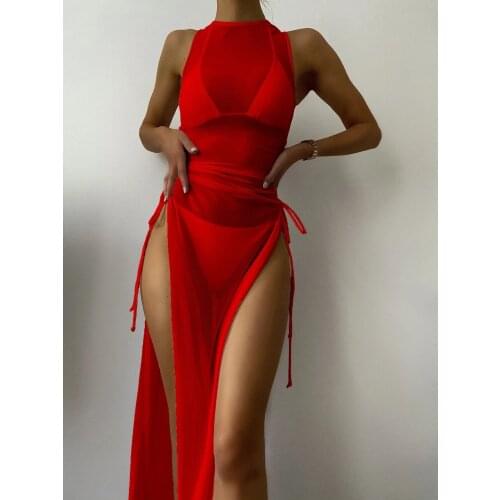 New European and American Sexy Three-Piece Swimsuit Female Beach Bikini Swim Suit