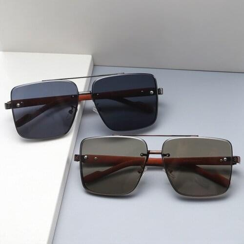 Wood grain mirror legs small frame ocean lens Carter sunglasses fashion men and women street hip-hop small glasses cross-border