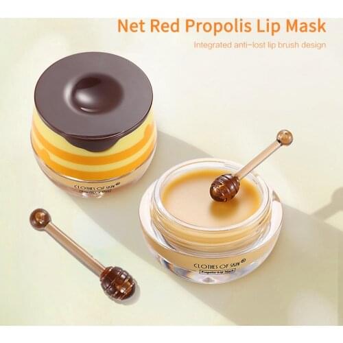 Skin Clothing Lip Mask Moisturizing Lip Mask With Lip Brush Lip Balm Propolis Moisturizing For Women Makeup lips Cosmetic TSLM1