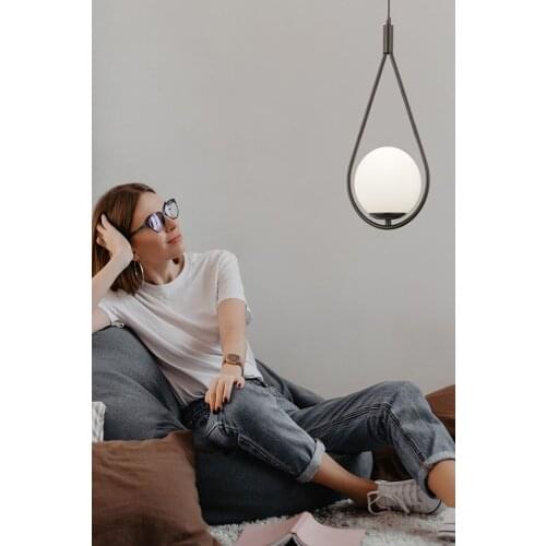 Single Black Pendant Lamp Modern Pendant light, Kitchen, Corridor, Garden Home Lighting Decoration