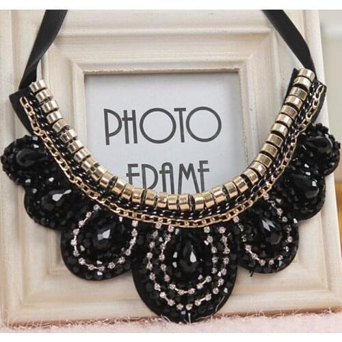 Beads Choker Necklace &pendant Vintage Austrian Crystals Design Pendent Double Fair OL Style Chain Necklaces & Pendants Fashion