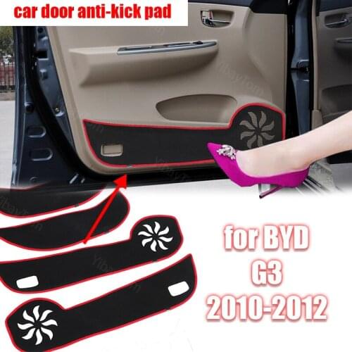 Polyester Trim Decal Carpet for BYD G3 2010-2012 Car Door Anti Kick Pad Sticker Protective Mat Accessories