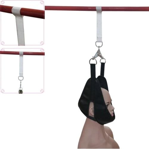 Artificial leather Hanging Cervical Traction Belt Stretch Neck Care Medical Chiropractic Pain Relief neck traction