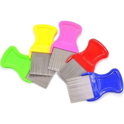 Dog Hair Brush Lice Removal Comb Stainless Steel Fine Tooth Hair Combs For Dogs Pet Hairbrush 1pc Random Color