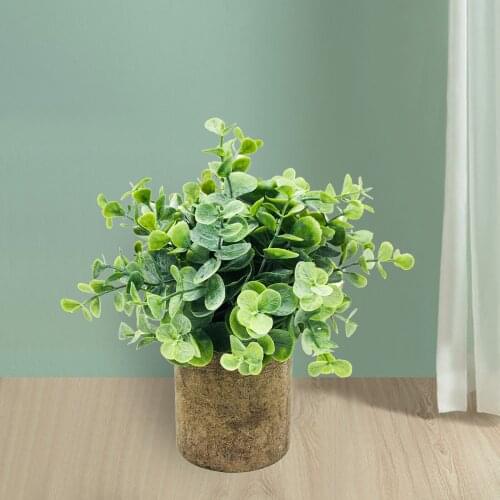Chic Artificial Eucalyptus Bonsai Faux Potted Plants Indoor Party Decor