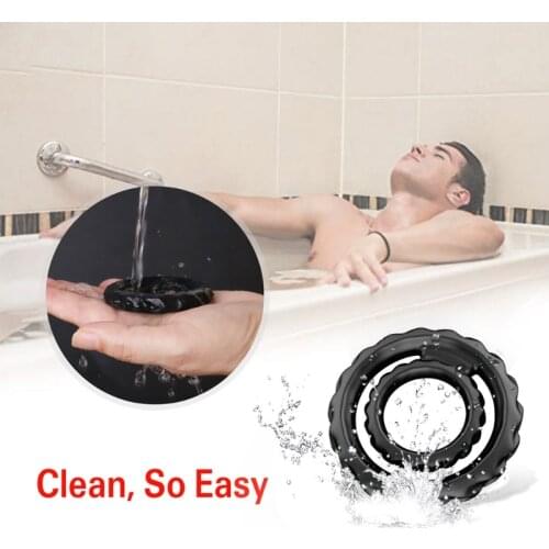 Silicone Dildo Ring Enhancing Exercise Time Delay Stimulator Enlarger Adult Masturbating Sex Toys for Men