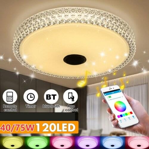 80 Colors Modern RGB LED Ceiling Lights 40CM 110-220W Home lighting APP Bluetooth Music Light Ceiling Lamp+Remote Control