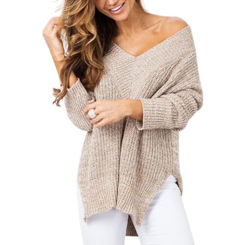 Sweater Women 2019 Casual Loose v-neck Fashion Autumn And Winter Long Sleeve Large Europes Wind Clothes Vestidos MMY76145