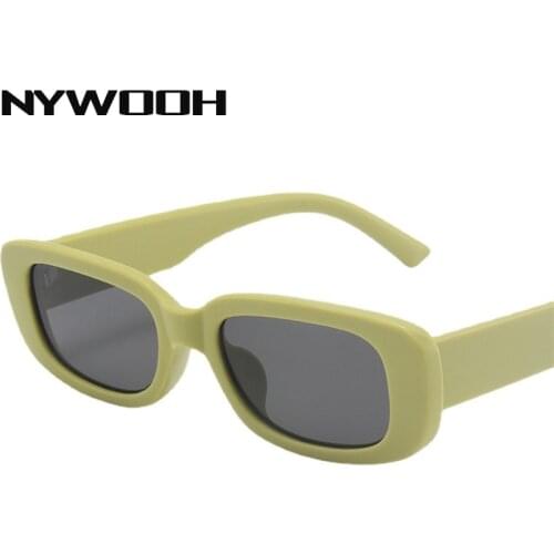NYWOOH Vintage Square Sunglasses for Men Women Brand Designer Small Rectangle Sun Glasses 2021 Travel Eyewear UV400