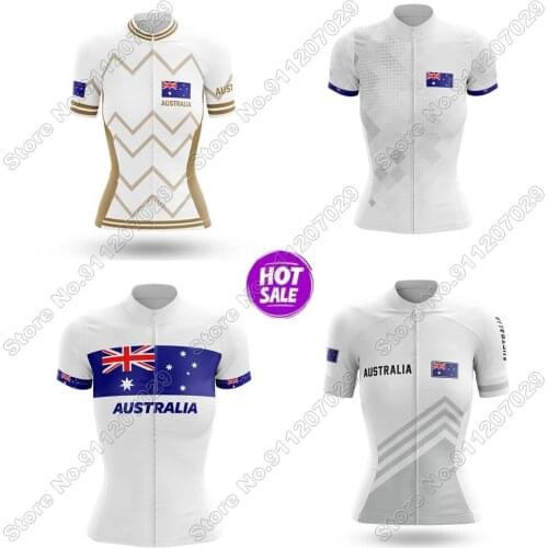 Women Australia 2021 Cycling Jersey Short Sleeve Summer Cycling Clothing Road Bike Shirts Bicycle Tops MTB Wear Uniform Maillot