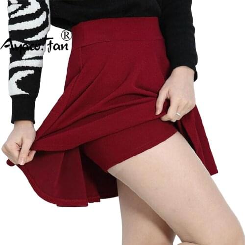 Women Skirt Four Seasons Suitable Shorts Plus Size 10 Candy Colors Pleated Skirts Prevent Exposure High Elasticity Pleated Saia