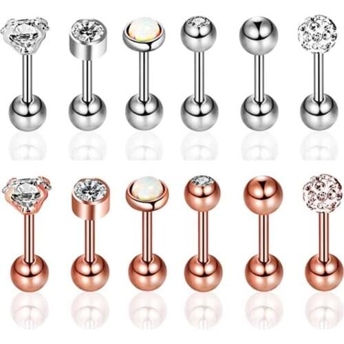Fanpeijy 1PCS Stainless Steel Funny Fake Ear Plugs Cheater Tunnel Gauges Stretcher Earring Men Ear Stud Barbell Body Piercing