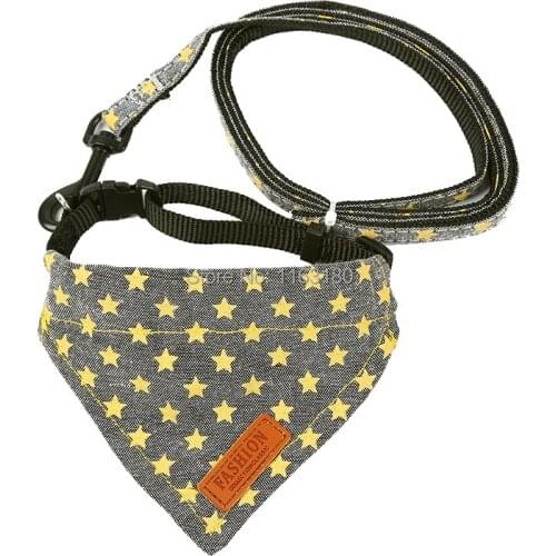 240 sets/lot Pets Dog/Cat Collar Small Medium Dogs Necklace Bandana Pet Cats Collars Leashes Set