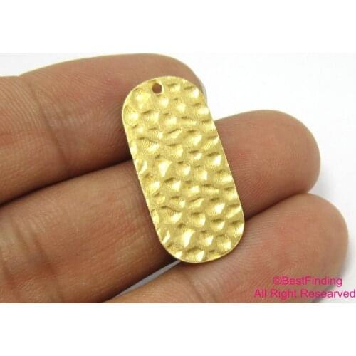30pcs Brass pendant 28x13mm Rounded rectangle raw brass pendant R401