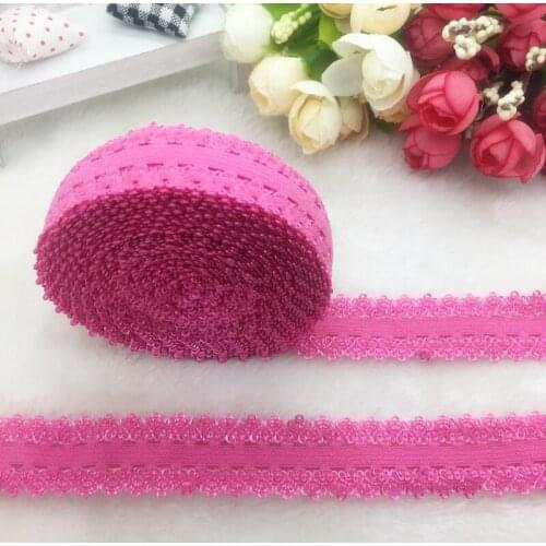 5yards/lot 3/4" 20mm Multirole Rose Fold Over Elastic Spandex Lace Band Ties Hair Accessories Lace Trim Sewing Notion