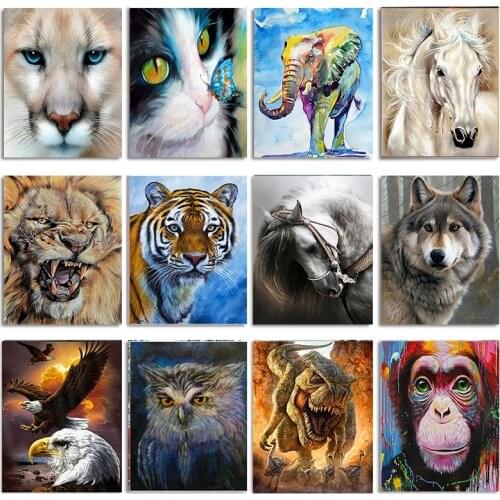 5D Diamond Painting Full Square Animal Cat Diamond Mosaic Tiger Cross Stitch Rhinestone Painting Set Decoration Gift Handmade