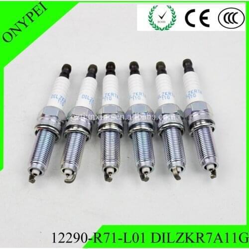 6 pcs 12290-R71-L01 DILZKR7A11G Dual Iridium Spark Plug For Honda Accord Acura 3.5L Odyssey Pilot DILZKR7A-11G 12290R71L01