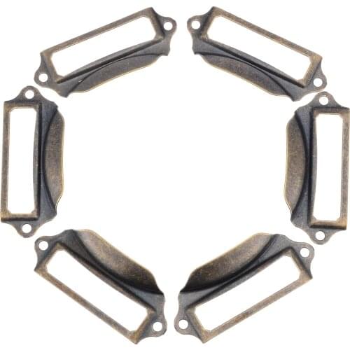 6pcs Antique Drawer Label Pulls Cabinet Frame Handle Name Card Holder+12pcs Screws set For Door Furniture Cabinet Hardware