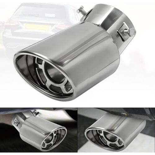 62MM Car Elbow Exhaust Tips Modified Tail Pipe Rear End Muffler Stainless Steel Escape Mount On Universal Auto SUV