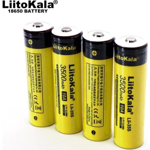 1-10PCS LiitoKala Lii-35S New 18650 battery 3.7V 3500mAh rechargeable lithium battery for LED flashlight+DIY pointed