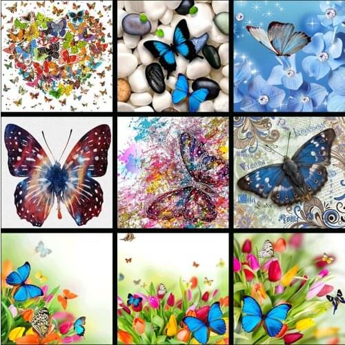 Full Diamond 5D DIY Diamond Painting"Pretty butterfly"Diamond Embroidery Cross Stitch Rhinestone Mosaic Painting