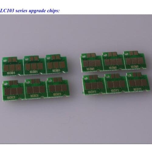 INK WAY Free shipping, 12 PCS of Chips for LC103 Refillable Ink Cartridge used for DCP-152W MFC-J245 MFC-J285DW etc