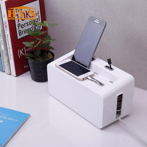 BYN Hard Plastic Mobile Phone Storage Holder Extension Cord Organizer Power Strip Cable Electric Wire socket Box DQ9104-1
