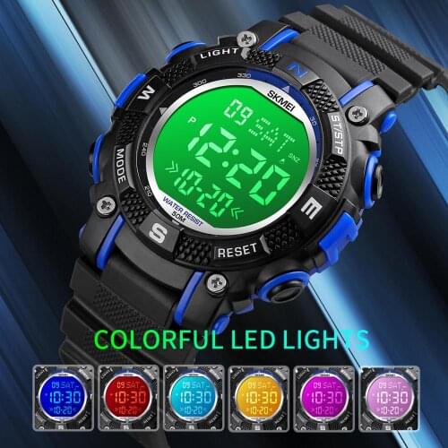 SKMEI Brand Kids Watches 2 Time LED Digital Children Watch Sport Waterproof Boys Girls Alarm Clock Montre Enfant Hour Wristwatch
