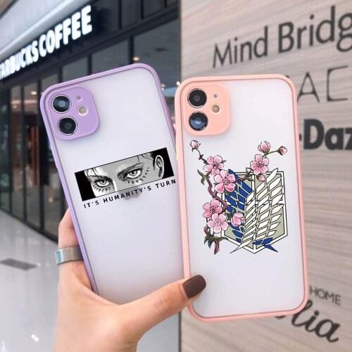 ZUIDID Attack On Titan Phone Case For iPhone 11 12 Pro XS MAX X XR SE 20 7 8 6Plus Japan Anime Hard Matte Back Cover Clear Shell