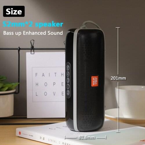 Cylindrical Portable Bluetooth Speaker Outdoor Waterproof Bass 20W 3D Subwoofer Music Center Bass Up BoomBox Support TF FM AUX