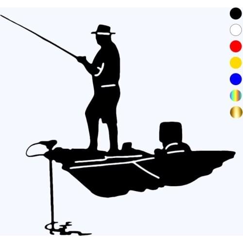 CK3342# fishing on the boat vinyl car sticker reflective waterproof cool waterproof removable decal car auto stickers