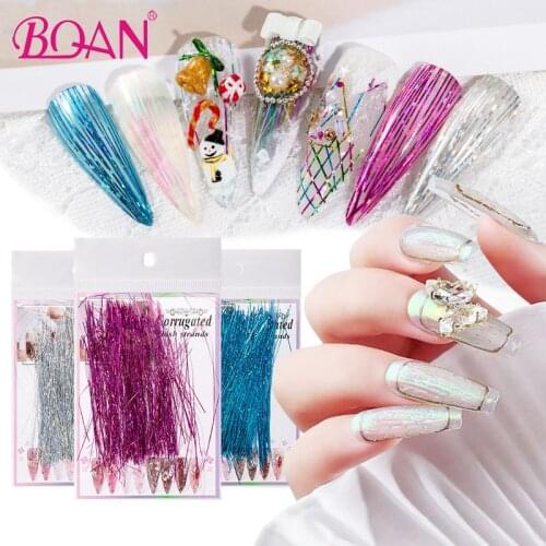 BQAN New Arrivals Nail Art Fluorescent Silk Net Red Phantom Color Glowing Color Silk Line Nail Decoration Flashing Silk