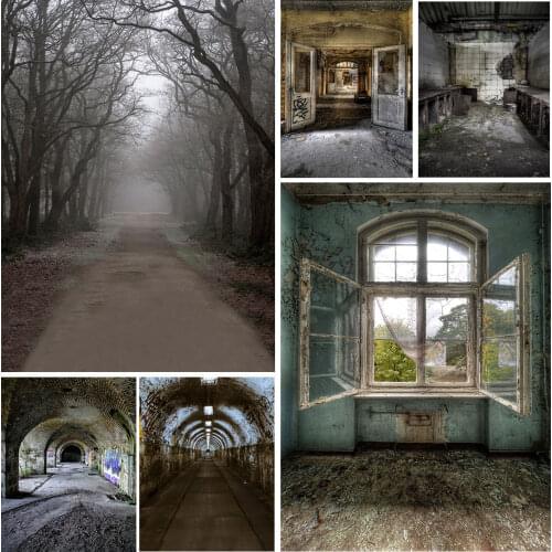 Withered Tree Fog Avenue Halloween Photo Backdrop Vinyl Photophone Background Children Baby Portrait Photocall Photography Props