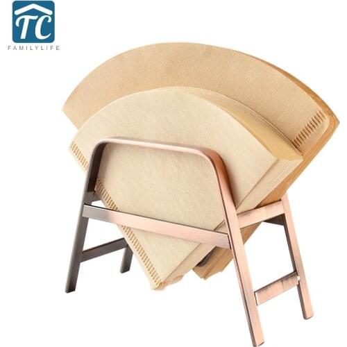 Hand Drip Coffee Filter Paper Holder V60 Filter Paper Rack Metal Iron Coffee Filter Dispenser Container Coffee Accessories