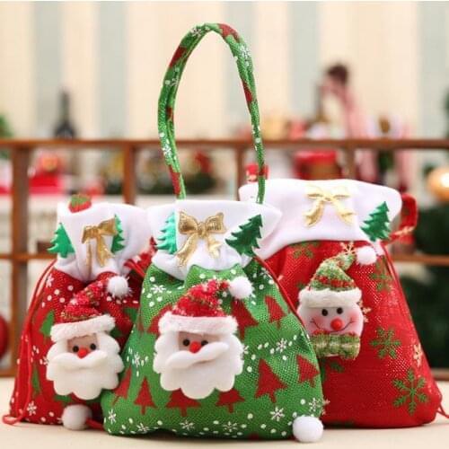 Canvas Christmas Gift Candy Bags Christmas Bags Drawstring Favor Gift Package Bulk Set Of Multi-Style Neon Colored Goodie Bags