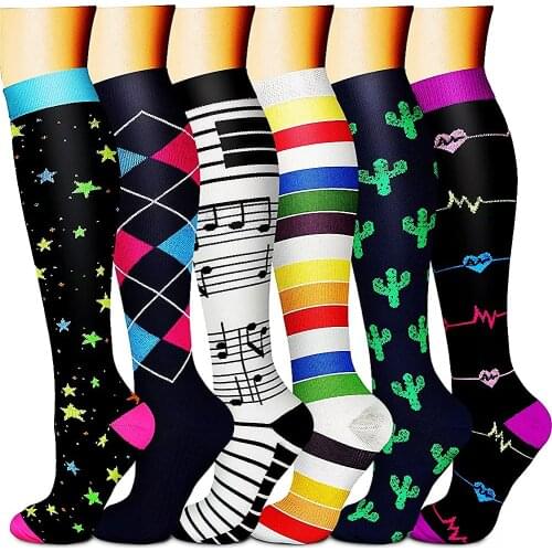 Compression Stockings Running Sport Socks Summer Nylon Happy Socsk Cycling Running Sports Breathable Elastic Compression Socks