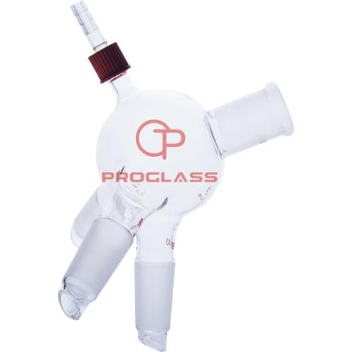 Laboratory four ways Distillation Receivers with removable Hose connector