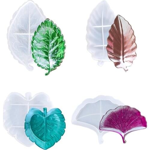 Leaf Shaped Organizer Dish Epoxy Resin Mold Storage Tray Casting Silicone Mould DIY Craft Jewelry Box Trinket Holder Making Tool