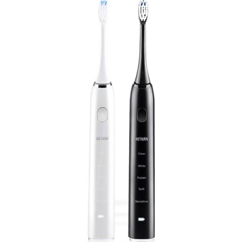 MEYARN Sonic Electric Toothbrush Super Automatic DuPont Soft Fur Waterproof USB Wireless Charge 5 Module With Two Brush Heads